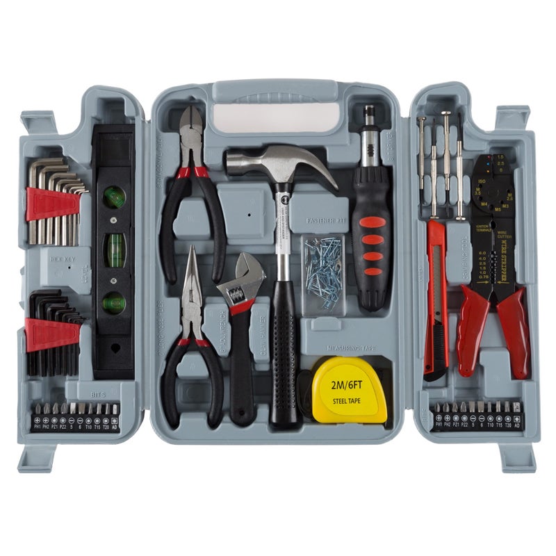 Stalwart 130-Piece Tool Set - Tool Kit with Hammer, Wrenches, Screwdriver, Pliers, and More - Hand Tools for Home Improvement Projects by Stalwart (Gray) - Image 1